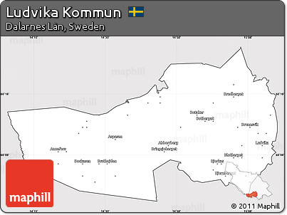 Silver Style Simple Map of Ludvika Kommun, cropped outside