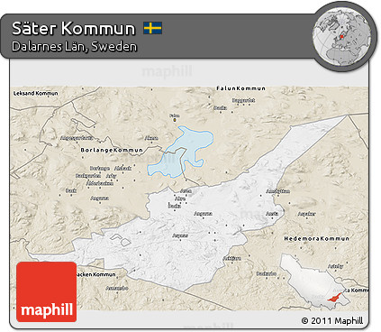 Classic Style 3D Map of Säter Kommun