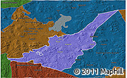 Political 3D Map of Säter Kommun, darken