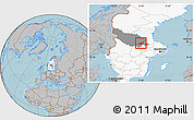 Gray Location Map of Säter Kommun, highlighted country, highlighted parent region, hill shading