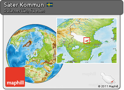 Physical Location Map of Säter Kommun, highlighted parent region