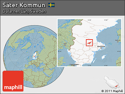 Savanna Style Location Map of Säter Kommun, highlighted country, hill shading