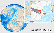 Shaded Relief Location Map of Säter Kommun, highlighted country, highlighted parent region