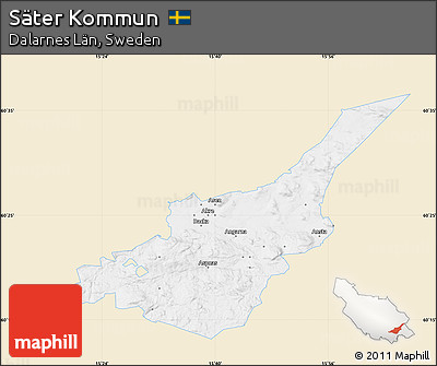 Classic Style Map of Säter Kommun, single color outside