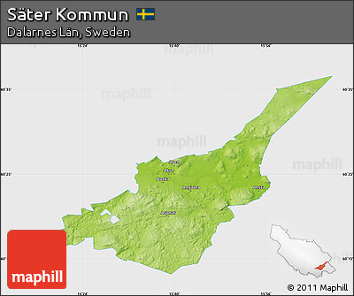 Physical Map of Säter Kommun, single color outside