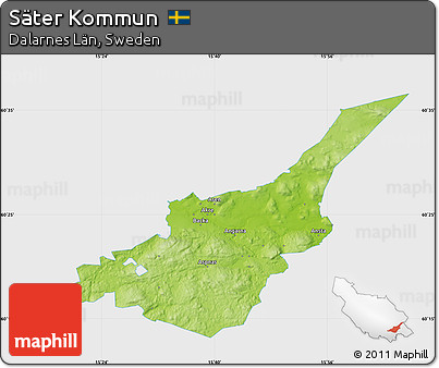 Physical Map of Säter Kommun, single color outside
