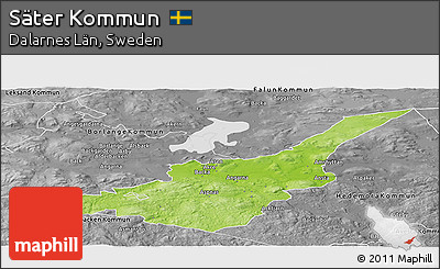 Physical Panoramic Map of Säter Kommun, desaturated