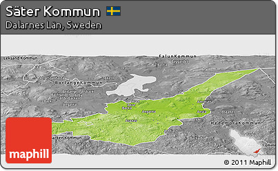 Physical Panoramic Map of Säter Kommun, desaturated