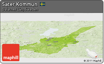 Physical Panoramic Map of Säter Kommun, lighten