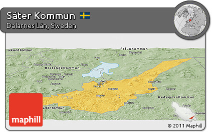 Savanna Style Panoramic Map of Säter Kommun