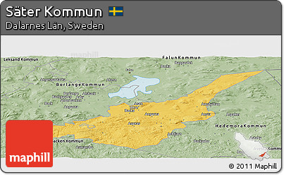 Savanna Style Panoramic Map of Säter Kommun