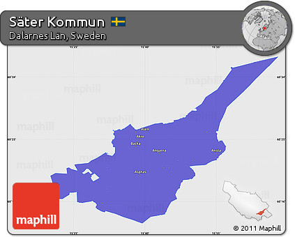 Political Simple Map of Säter Kommun, single color outside