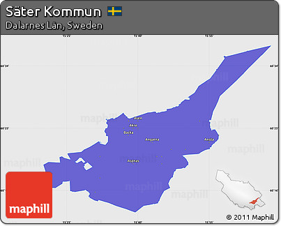 Political Simple Map of Säter Kommun, single color outside