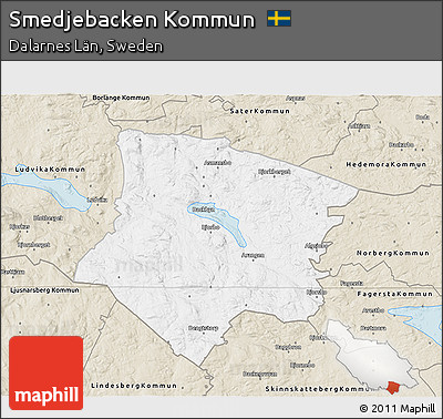 Classic Style 3D Map of Smedjebacken Kommun