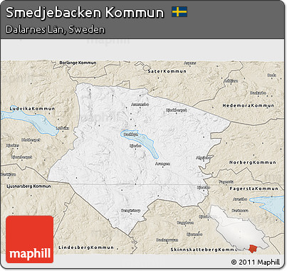 Classic Style 3D Map of Smedjebacken Kommun