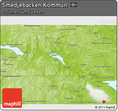 Physical 3D Map of Smedjebacken Kommun