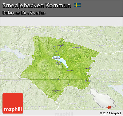 Physical 3D Map of Smedjebacken Kommun, lighten