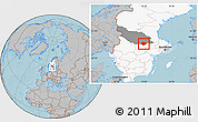 Gray Location Map of Smedjebacken Kommun, highlighted country, highlighted parent region, hill shading