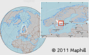 Gray Location Map of Smedjebacken Kommun, highlighted parent region, within the entire country, hill shading