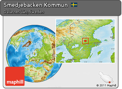 Physical Location Map of Smedjebacken Kommun