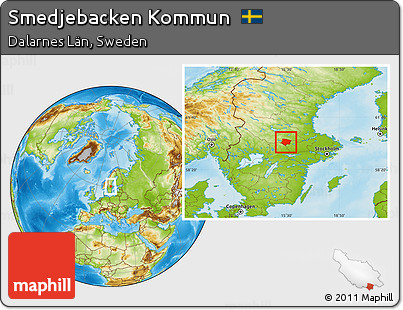 Physical Location Map of Smedjebacken Kommun
