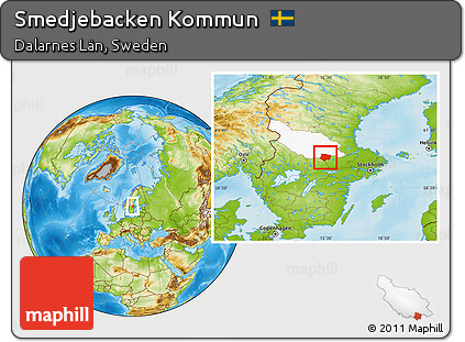Physical Location Map of Smedjebacken Kommun, highlighted parent region