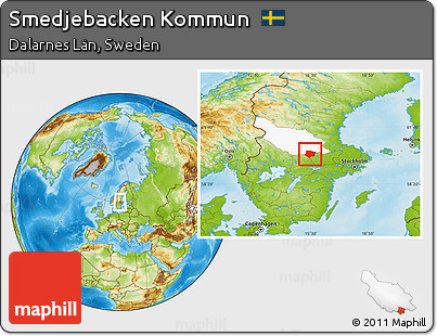 Physical Location Map of Smedjebacken Kommun, highlighted parent region