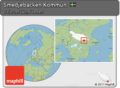 Savanna Style Location Map of Smedjebacken Kommun, highlighted parent region