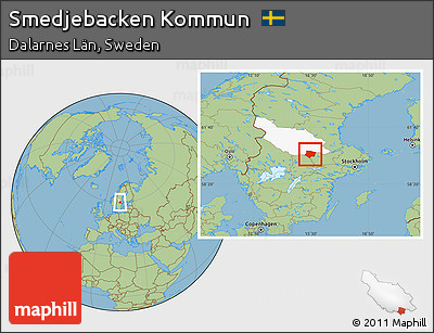 Savanna Style Location Map of Smedjebacken Kommun, highlighted parent region