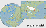 Savanna Style Location Map of Smedjebacken Kommun, highlighted parent region, hill shading