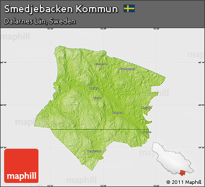 Physical Map of Smedjebacken Kommun, single color outside