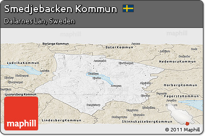 Classic Style Panoramic Map of Smedjebacken Kommun