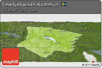 Physical Panoramic Map of Smedjebacken Kommun, darken