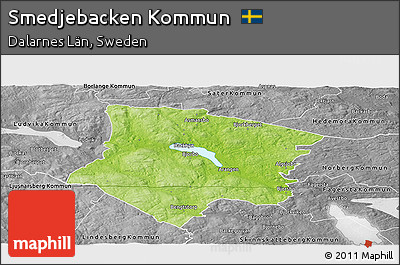 Physical Panoramic Map of Smedjebacken Kommun, desaturated