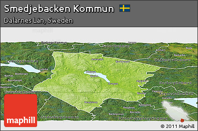 Physical Panoramic Map of Smedjebacken Kommun, satellite outside