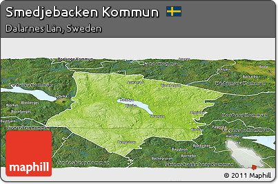 Physical Panoramic Map of Smedjebacken Kommun, satellite outside