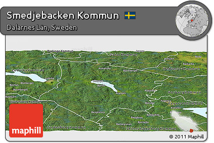 Satellite Panoramic Map of Smedjebacken Kommun