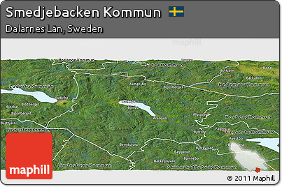 Satellite Panoramic Map of Smedjebacken Kommun