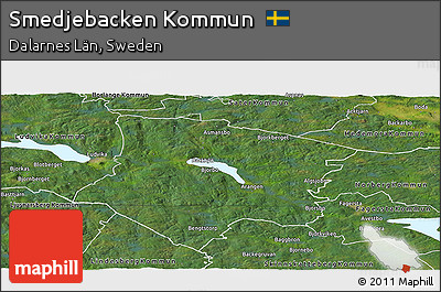 Satellite Panoramic Map of Smedjebacken Kommun