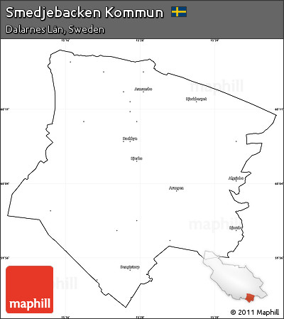 Blank Simple Map of Smedjebacken Kommun, cropped outside