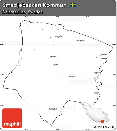 Blank Simple Map of Smedjebacken Kommun, cropped outside