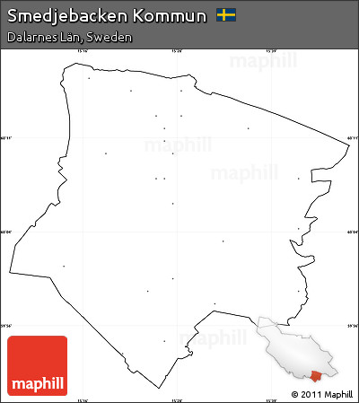 Blank Simple Map of Smedjebacken Kommun, cropped outside, no labels