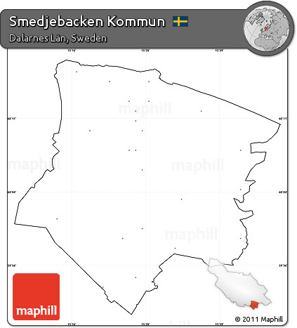 Blank Simple Map of Smedjebacken Kommun, cropped outside, no labels