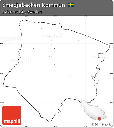 Blank Simple Map of Smedjebacken Kommun, cropped outside, no labels