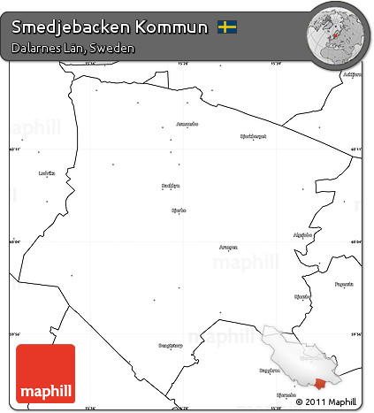 Blank Simple Map of Smedjebacken Kommun