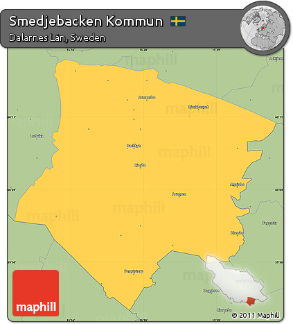 Savanna Style Simple Map of Smedjebacken Kommun