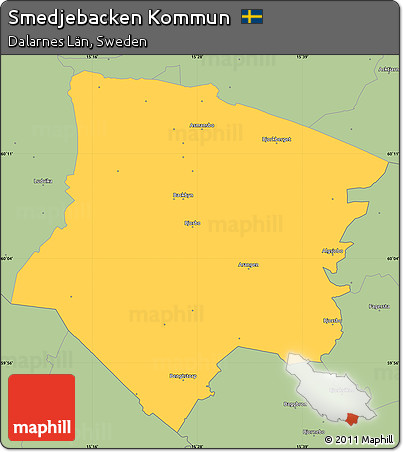 Savanna Style Simple Map of Smedjebacken Kommun
