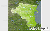 Physical 3D Map of Gávleborgs Län, darken