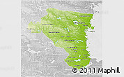 Physical 3D Map of Gávleborgs Län, lighten, desaturated