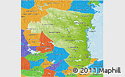 Physical 3D Map of Gávleborgs Län, political outside